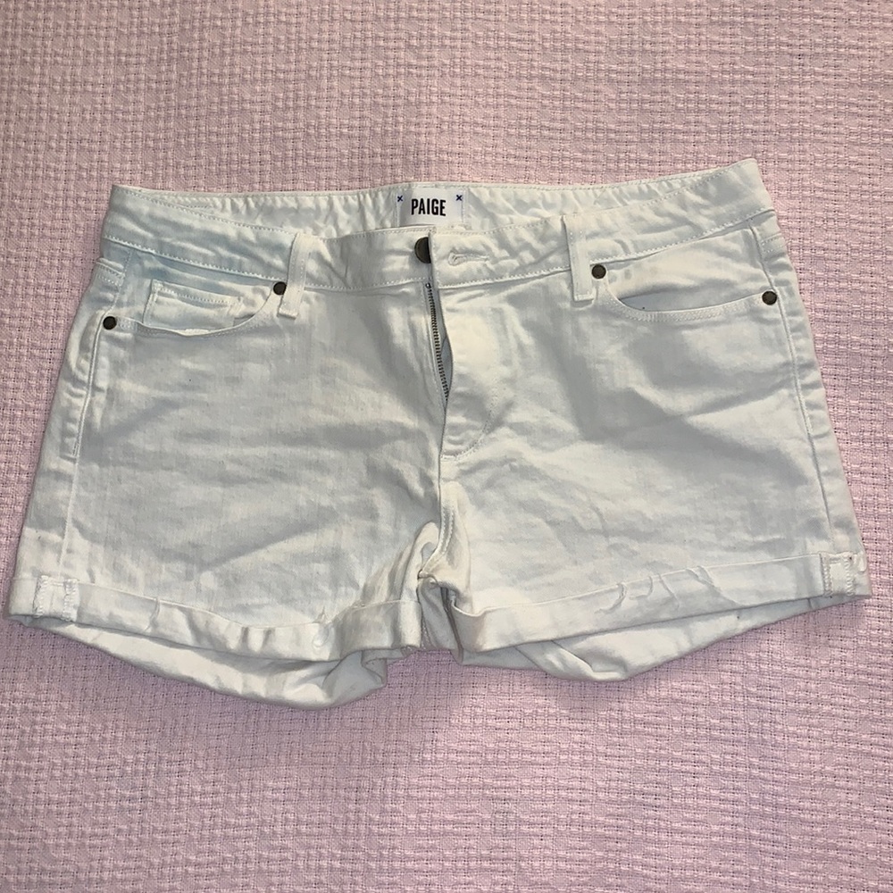 White denim shorts